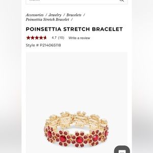 NWT Talbots Poinsettia stretch bracelet